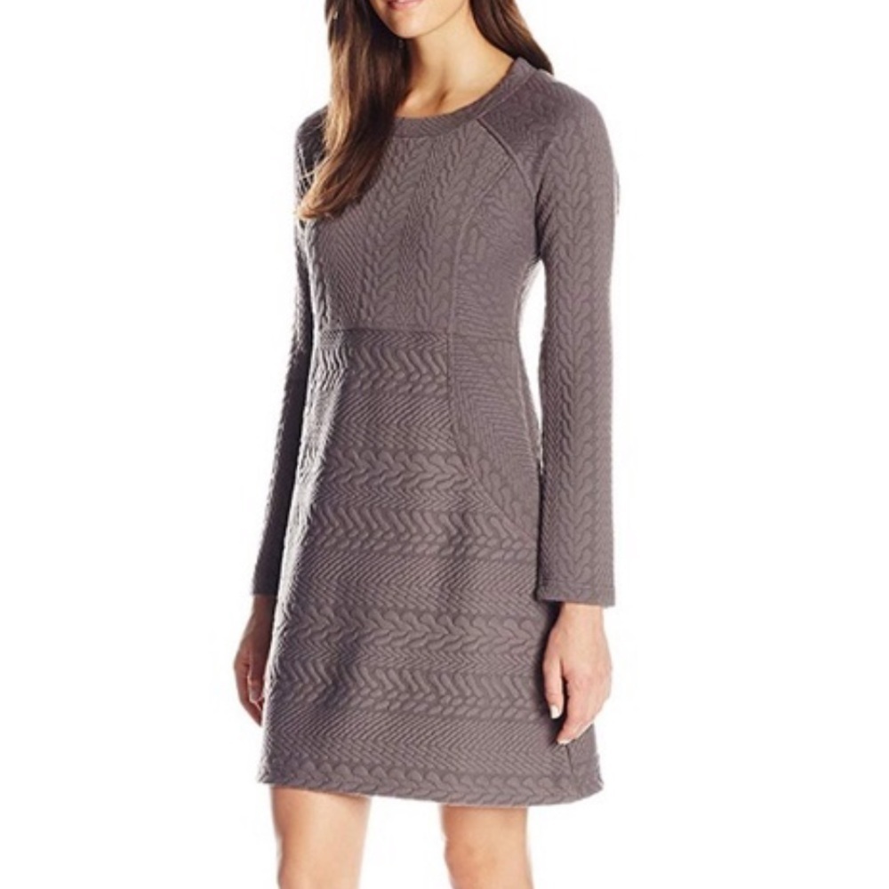 PRANA Macee Green Jacquard Long Sleeve Casual Scoop Neck Mini Dress Gorpcore XS